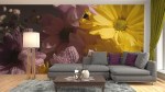 fotobehang roze en gele bloemen - depst-347432810 - woonkamer